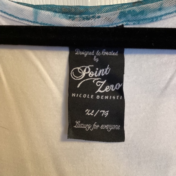 Point Zero Nicole Benisti Blue White Top - Picture 3 of 4